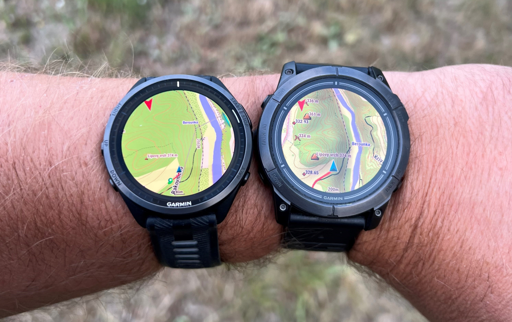 Ukázka stínování terénu v Garmin hodinkách